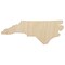 North Carolina State Silhouette Unfinished Wood Shape Piece Cutout for DIY Craft Projects